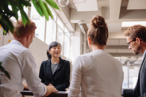 Diverse group of business people having meeting